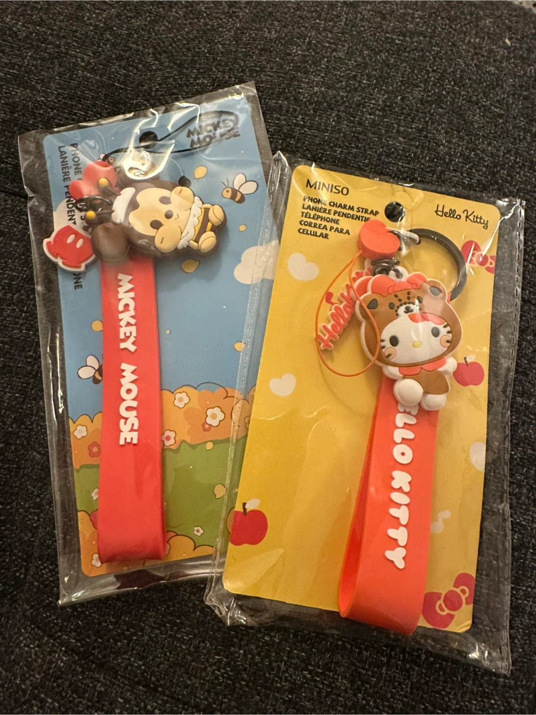 Mickey Mouse & Hello Kitty Phone Charm Straps
