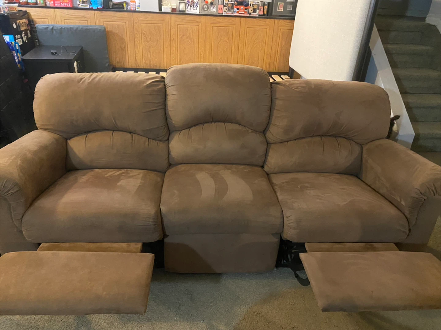 Brown Reclining Sofa and matching Reclining chair