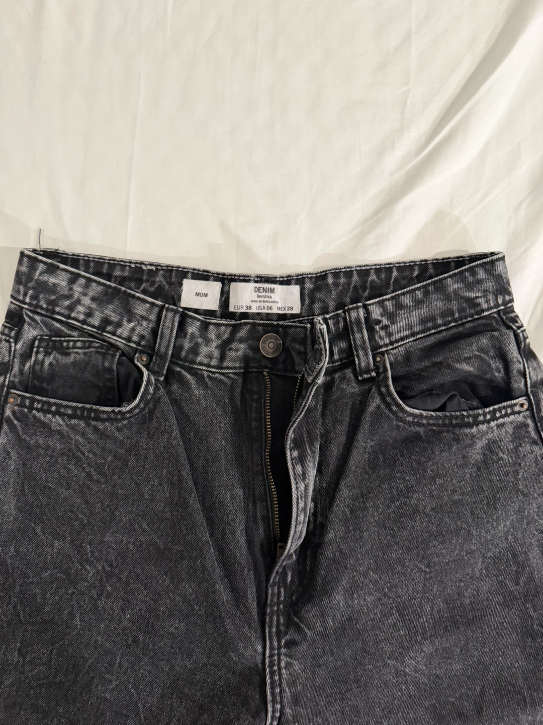 Bershka Mom Jeans - Black Wash - photo 2