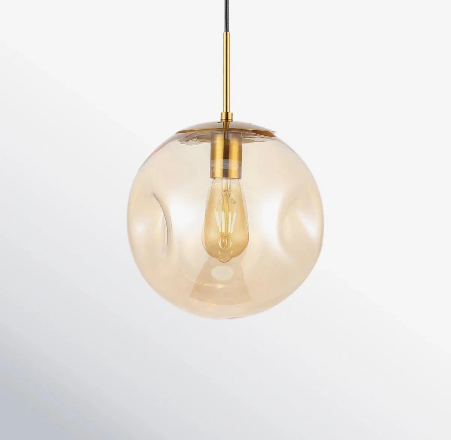 Amber Glass Globe Pendant Light-New - photo 5