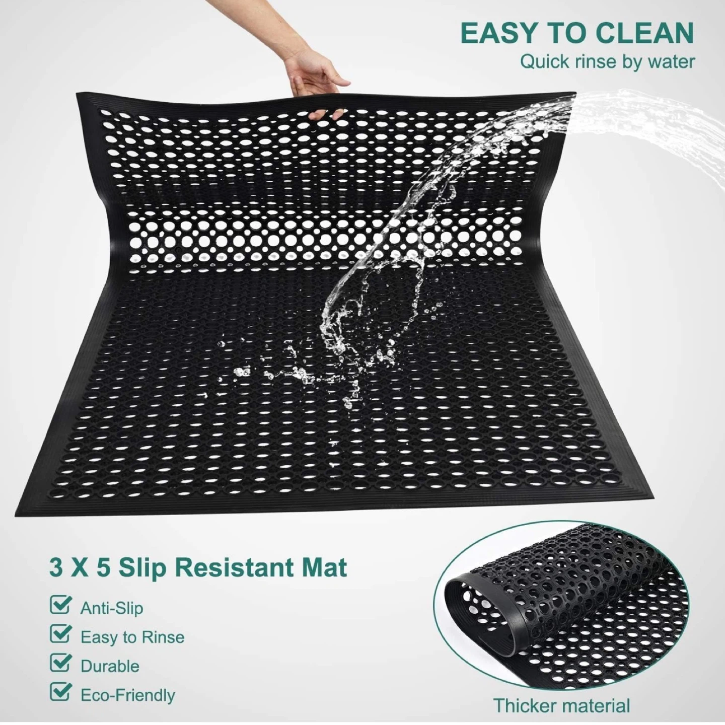 Rubber Floor Mats Commercial Restaurant Kitchen Anti Fatigue Dra - photo 2