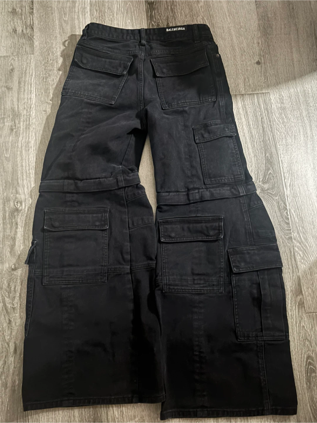 Balenciaga Black Cargo Denim Pants Flared - photo 2