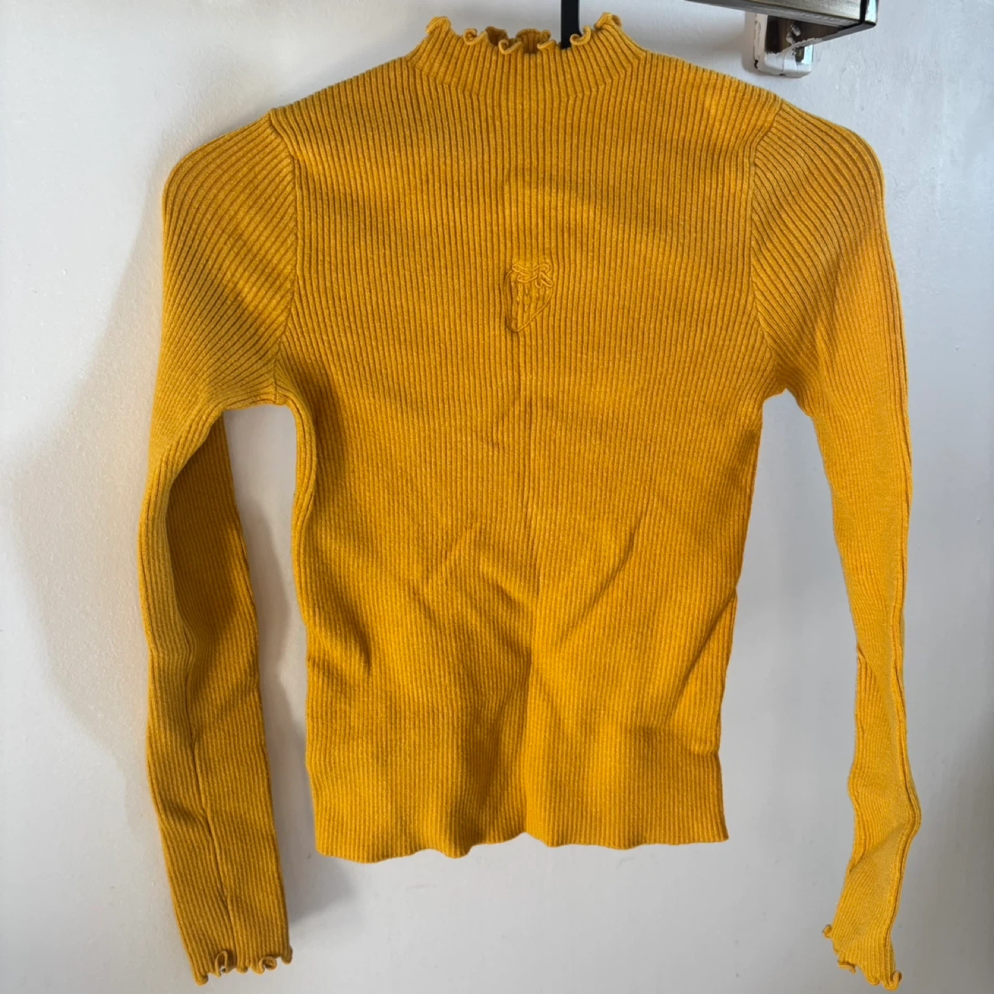 Kids Mustard Ribbed Turtleneck Sweater - photo 2