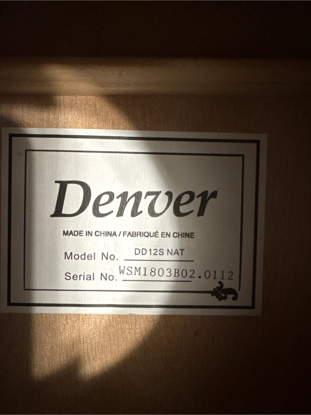 Denver DD12S NAT Acoustic Guitar small - photo 3