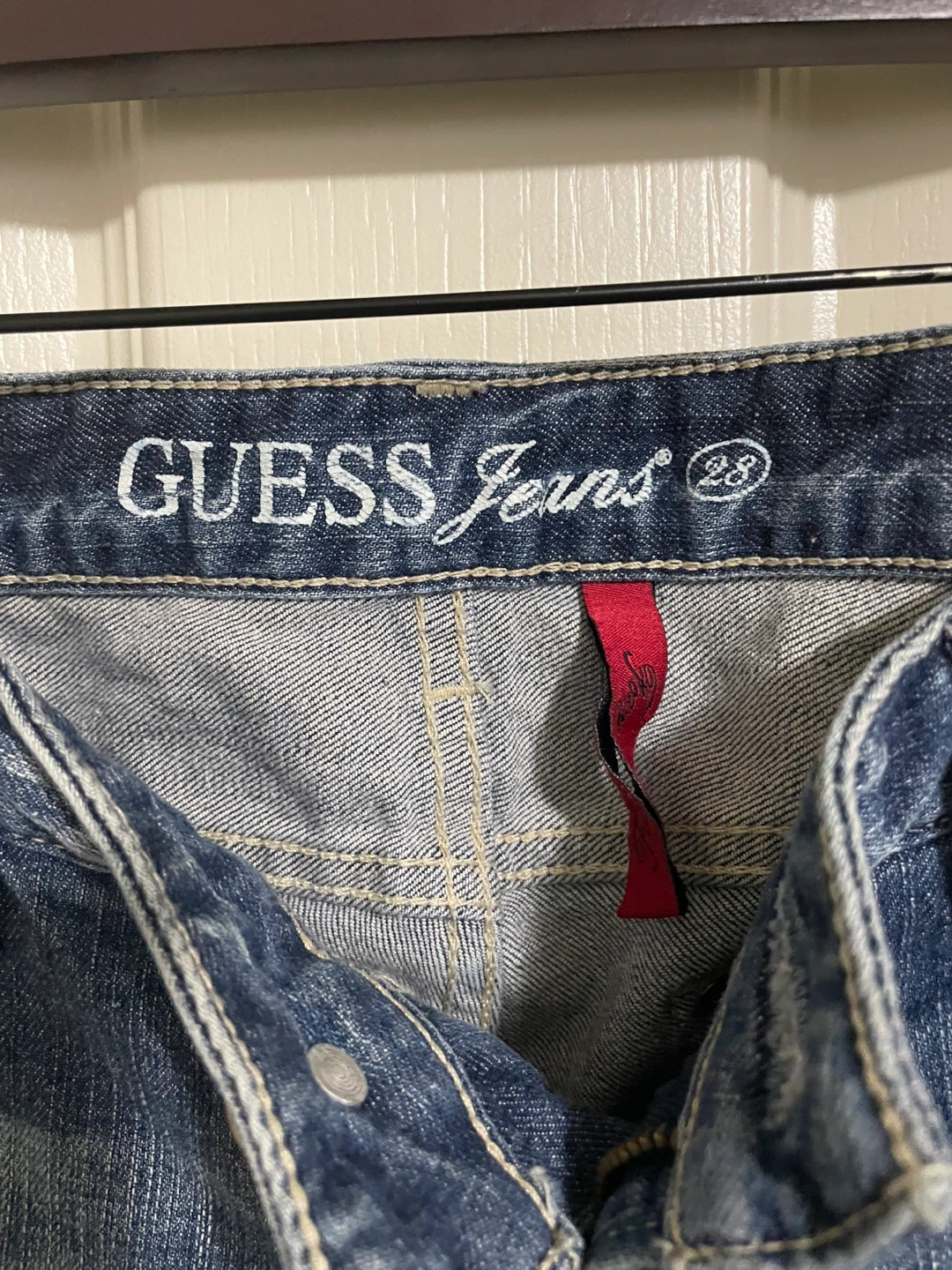 GUESS Jeans Distressed Straight Leg Denim Jeans Size 28 - photo 3
