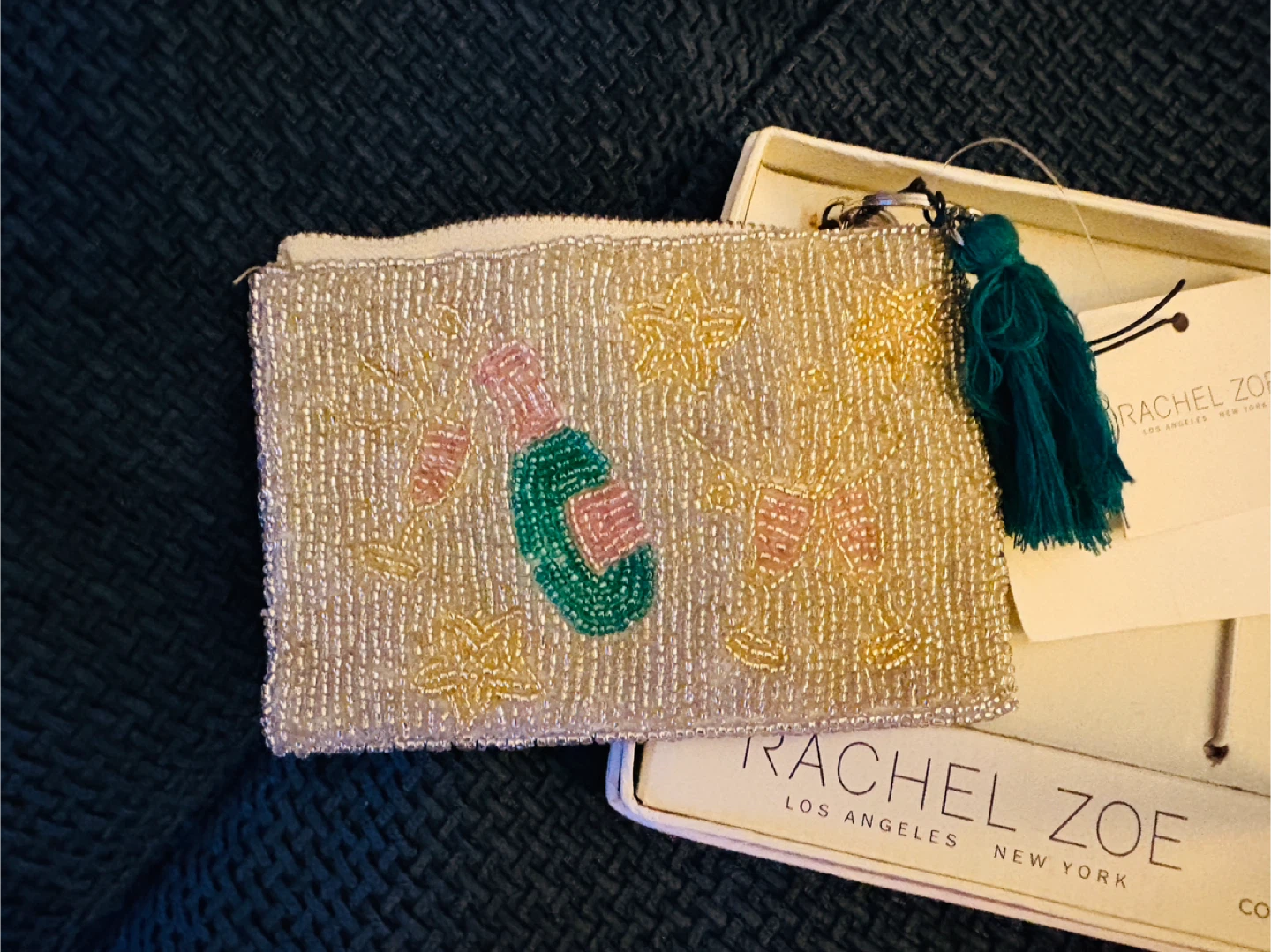 NWT Rachel Zoe Beaded Coin Purse & Star Keychain Set - photo 3