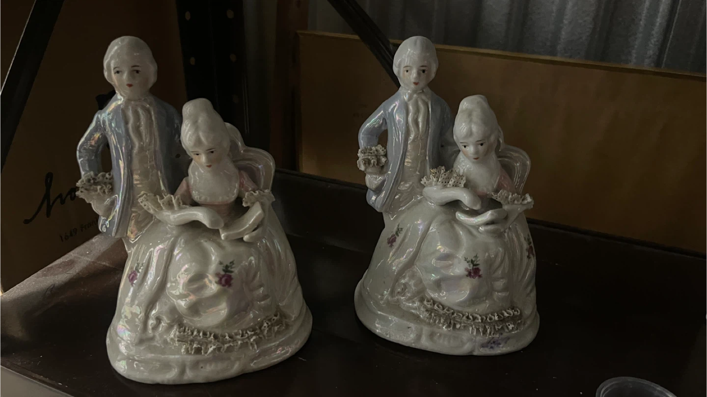 Vintage Porcelain Couple Figurines, Pair