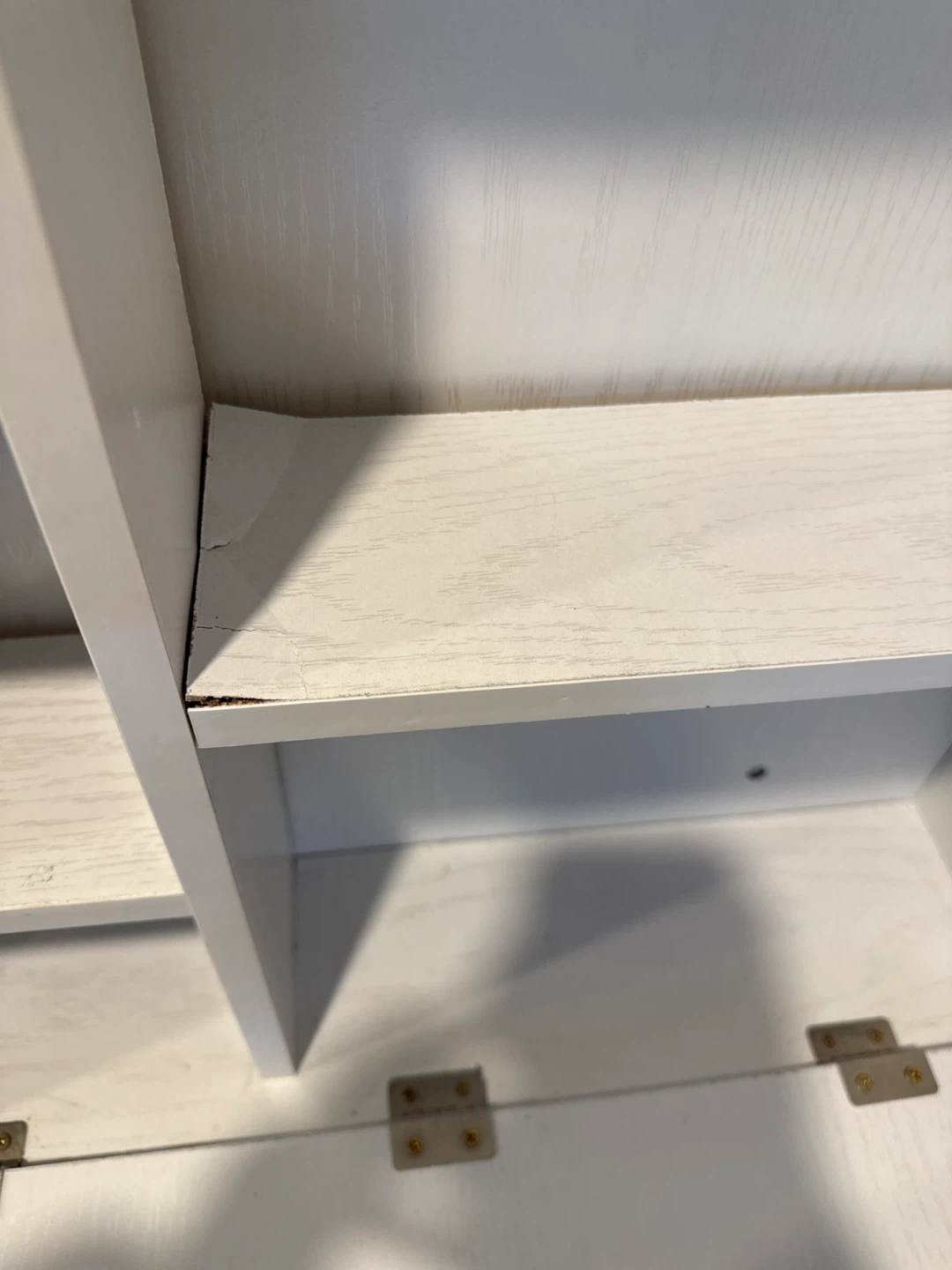 White Wall-Mounted Fold-Down Desk with Shelves - photo 2