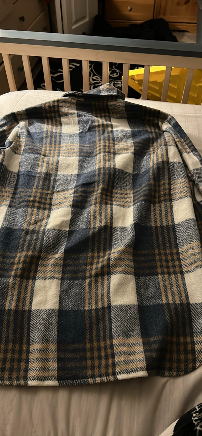 Men's Plaid Flannel Shirt Jacket - photo 2