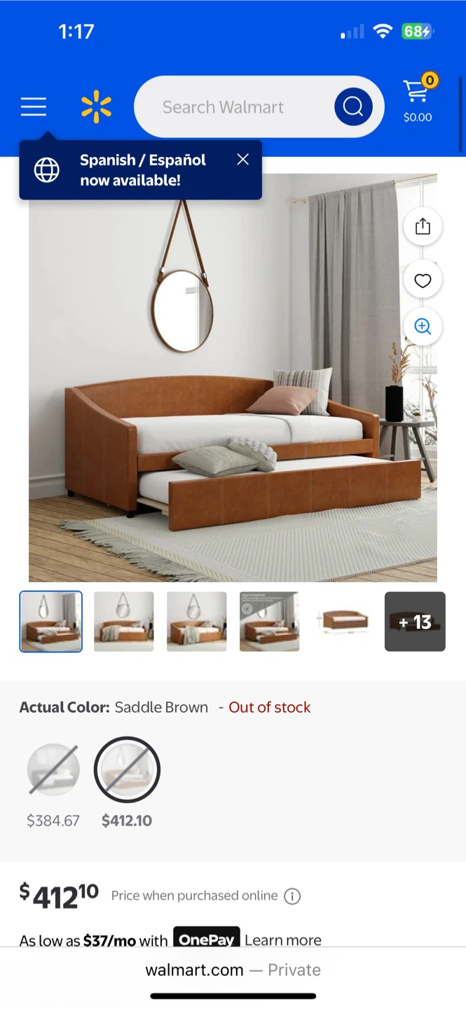 Twin Upholstered Trundle Daybed with Two 6” Mattresses