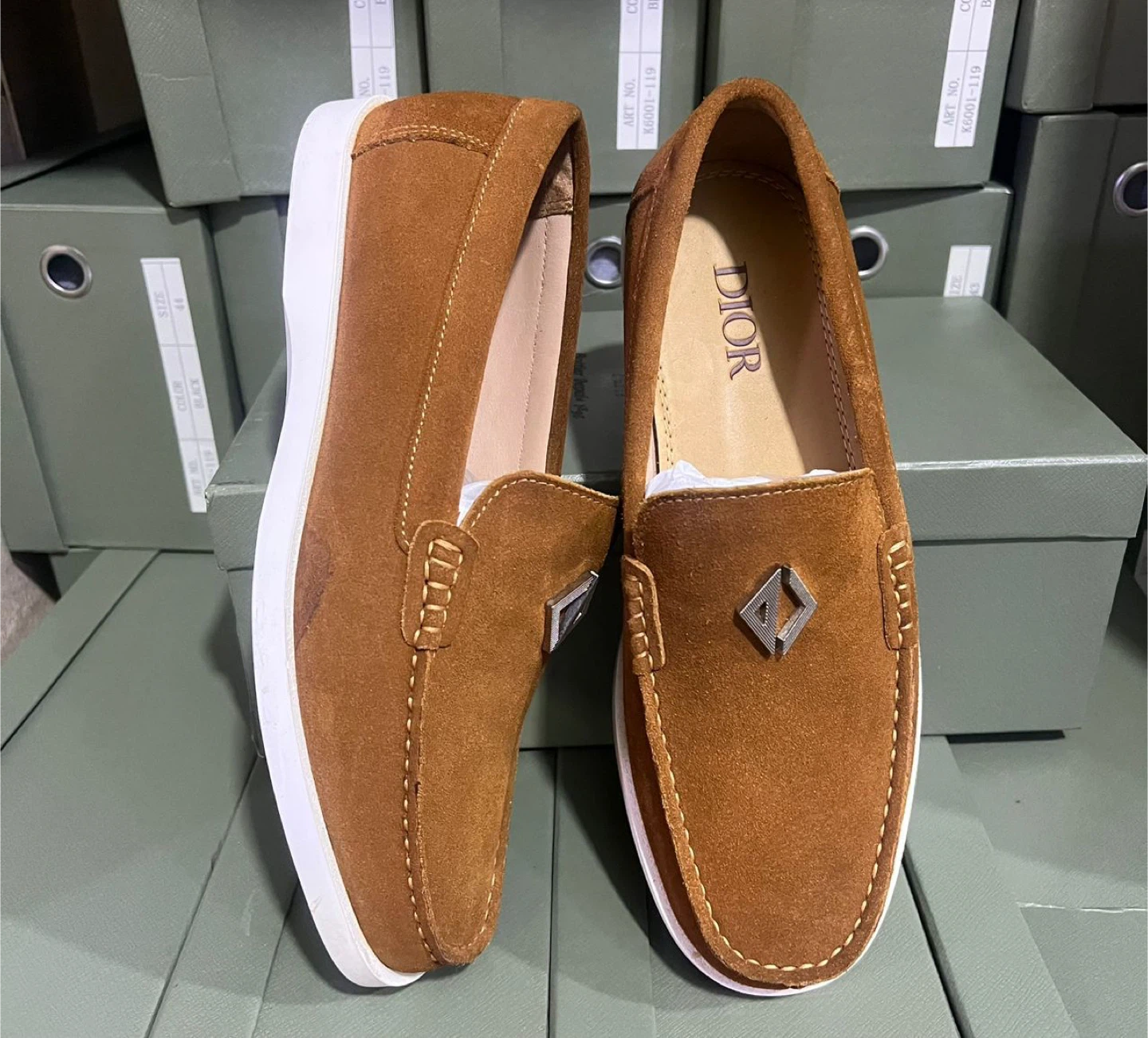 DIOR Suede Loafer Shoes - Brown - photo 2
