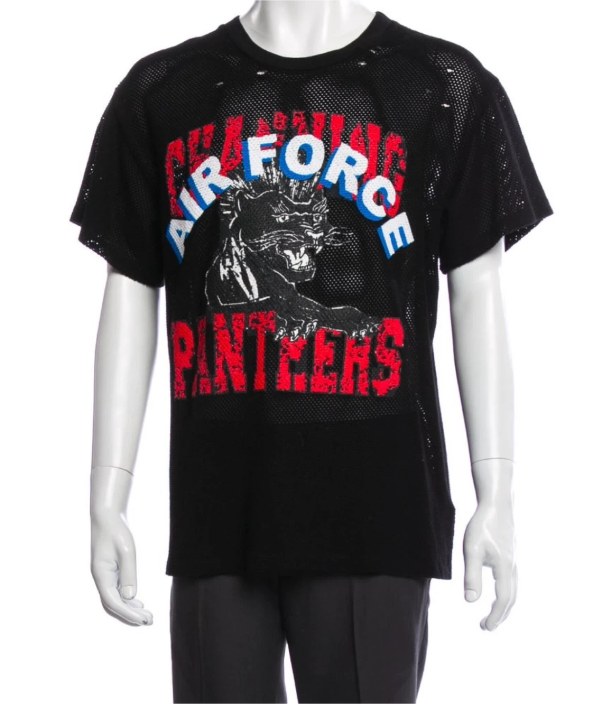 Amiri Black Air Force Panthers Mesh T-Shirt - photo 3