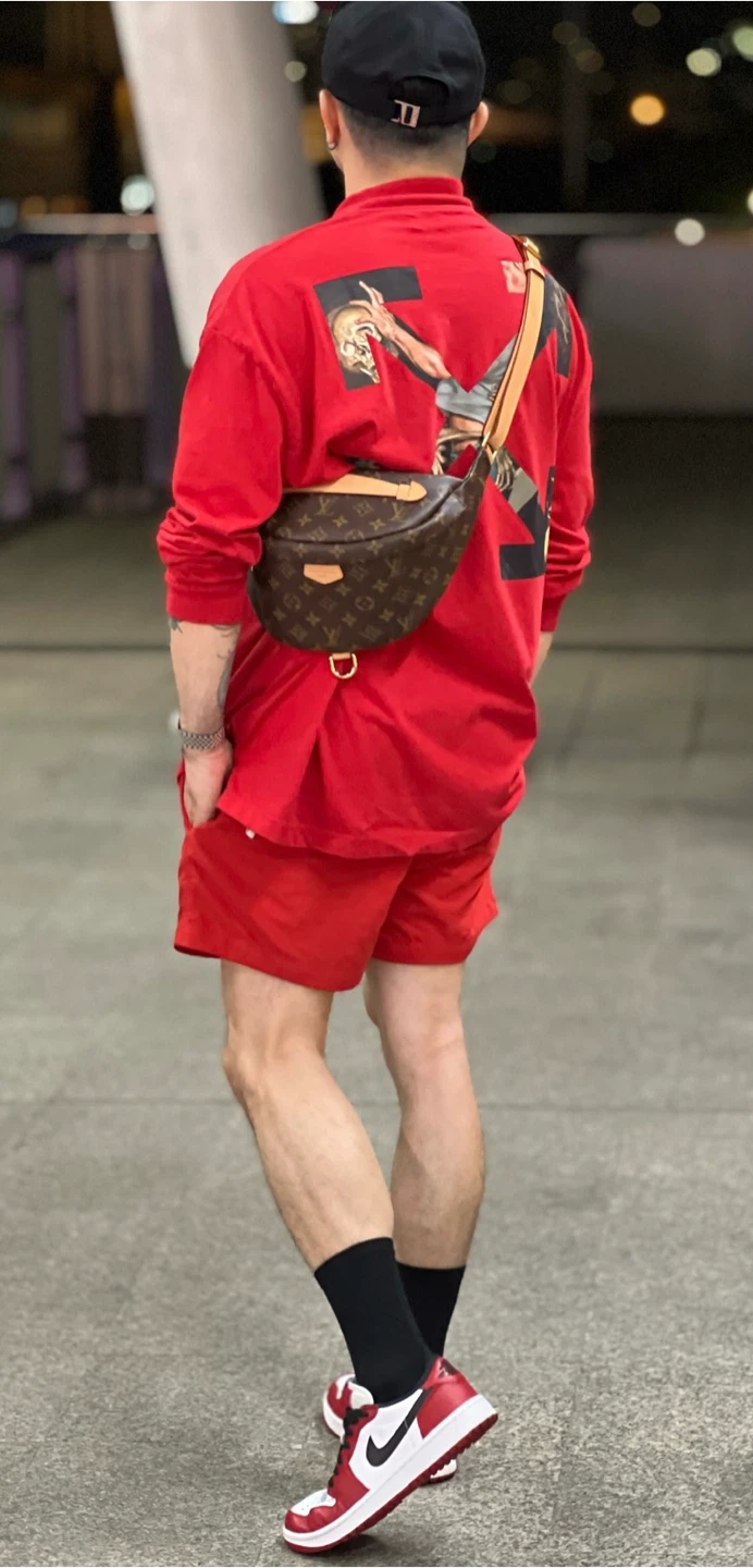 Off-White Red Graphic Long Sleeve T-Shirt