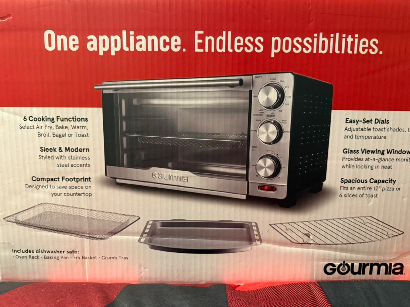 Gourmia Air Fryer Oven - Stainless Steel Accents