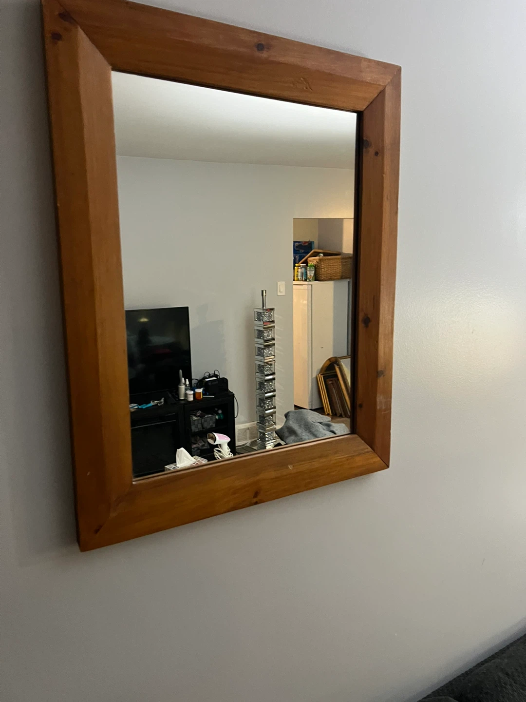 Free delivery used Wooden Framed Mirror