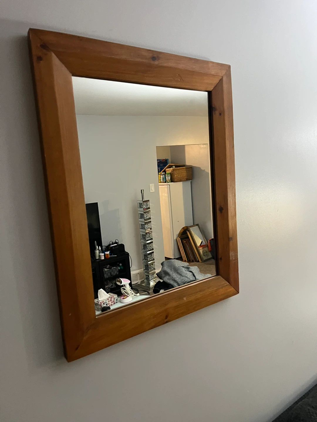Free delivery used Wooden Framed Mirror - photo 4
