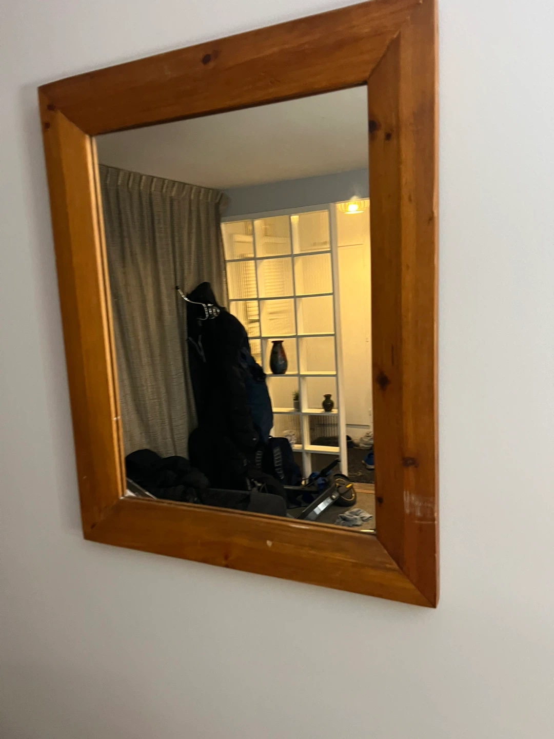 Free delivery used Wooden Framed Mirror - photo 3