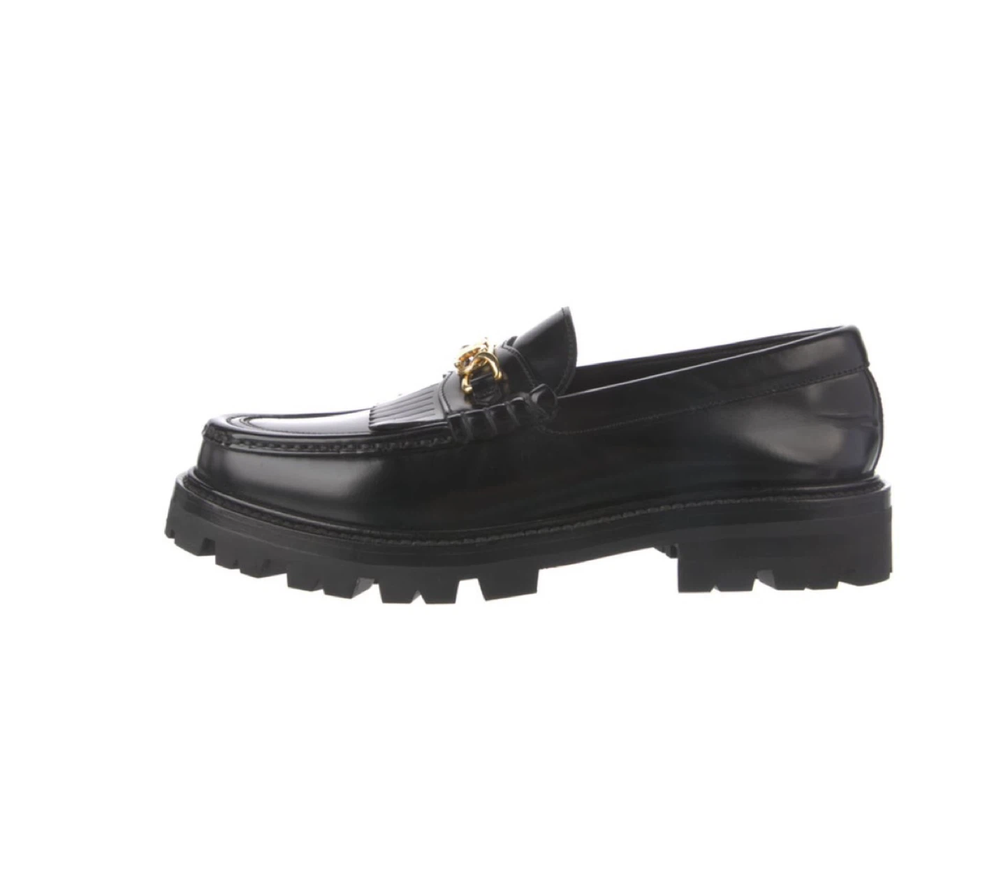 Celine Black Leather Chain Loafers - photo 3