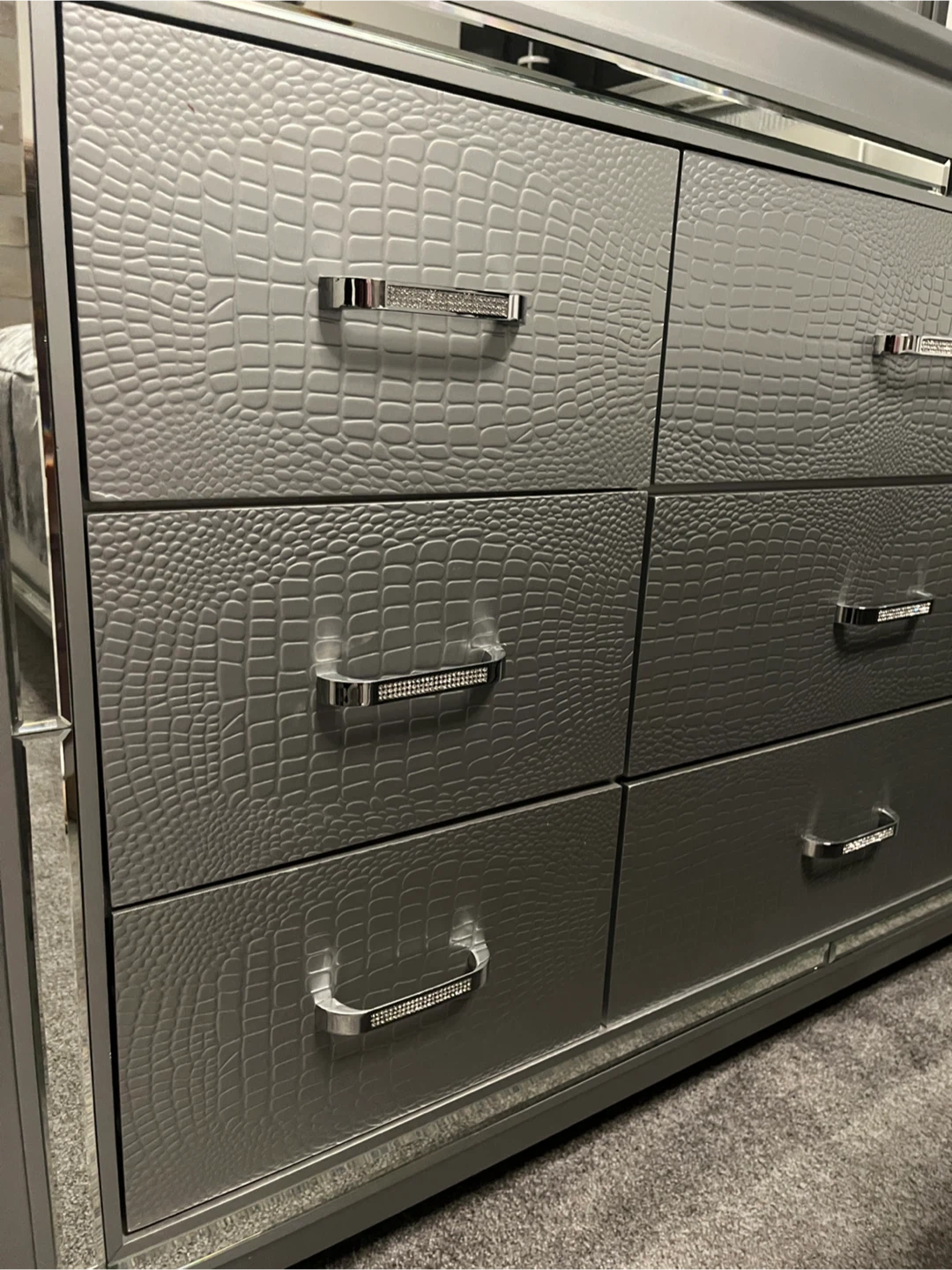 Silver 9-Drawer Dresser with Mirror - photo 3