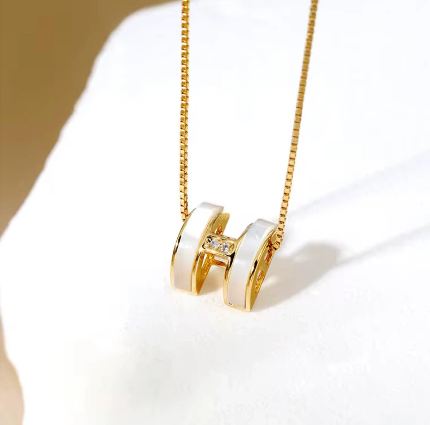 Gold Necklace with "H" Pendant - photo 2