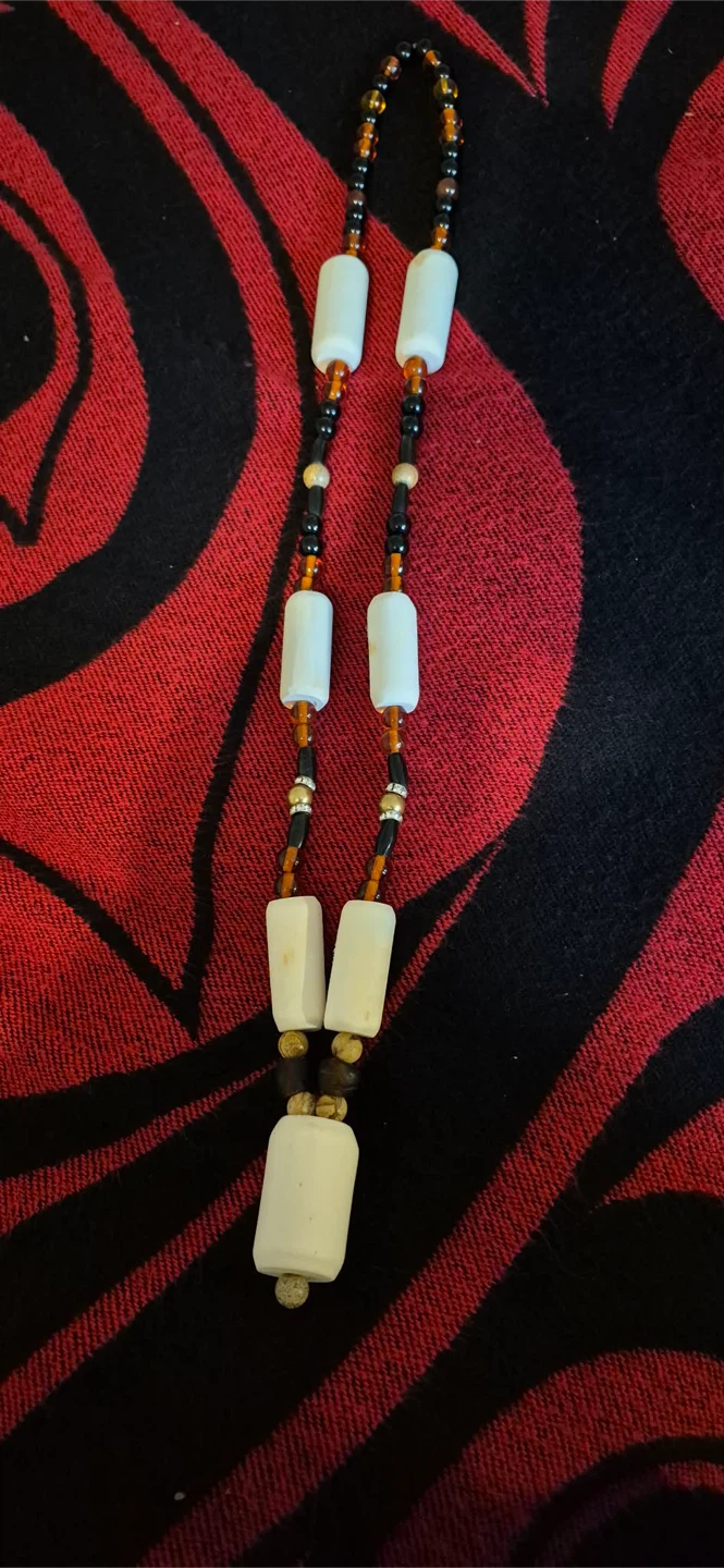 Handmade Bone and Bead Necklace