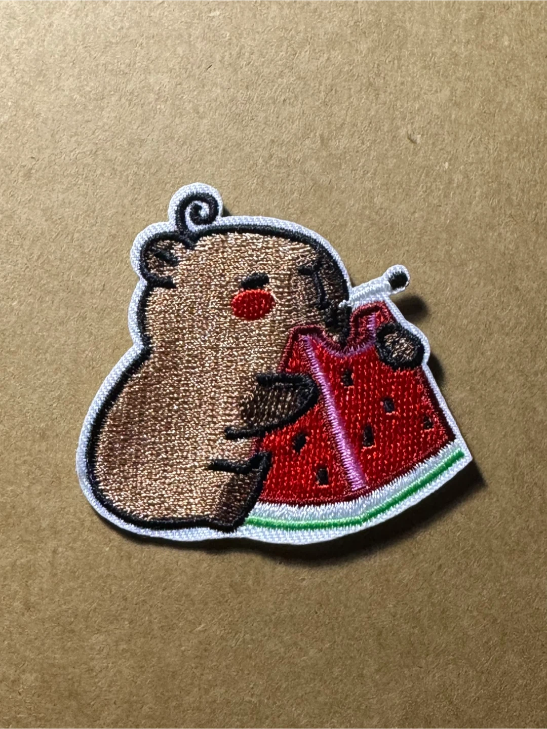 Cute Capybara Eating Watermelon Iron On Patch