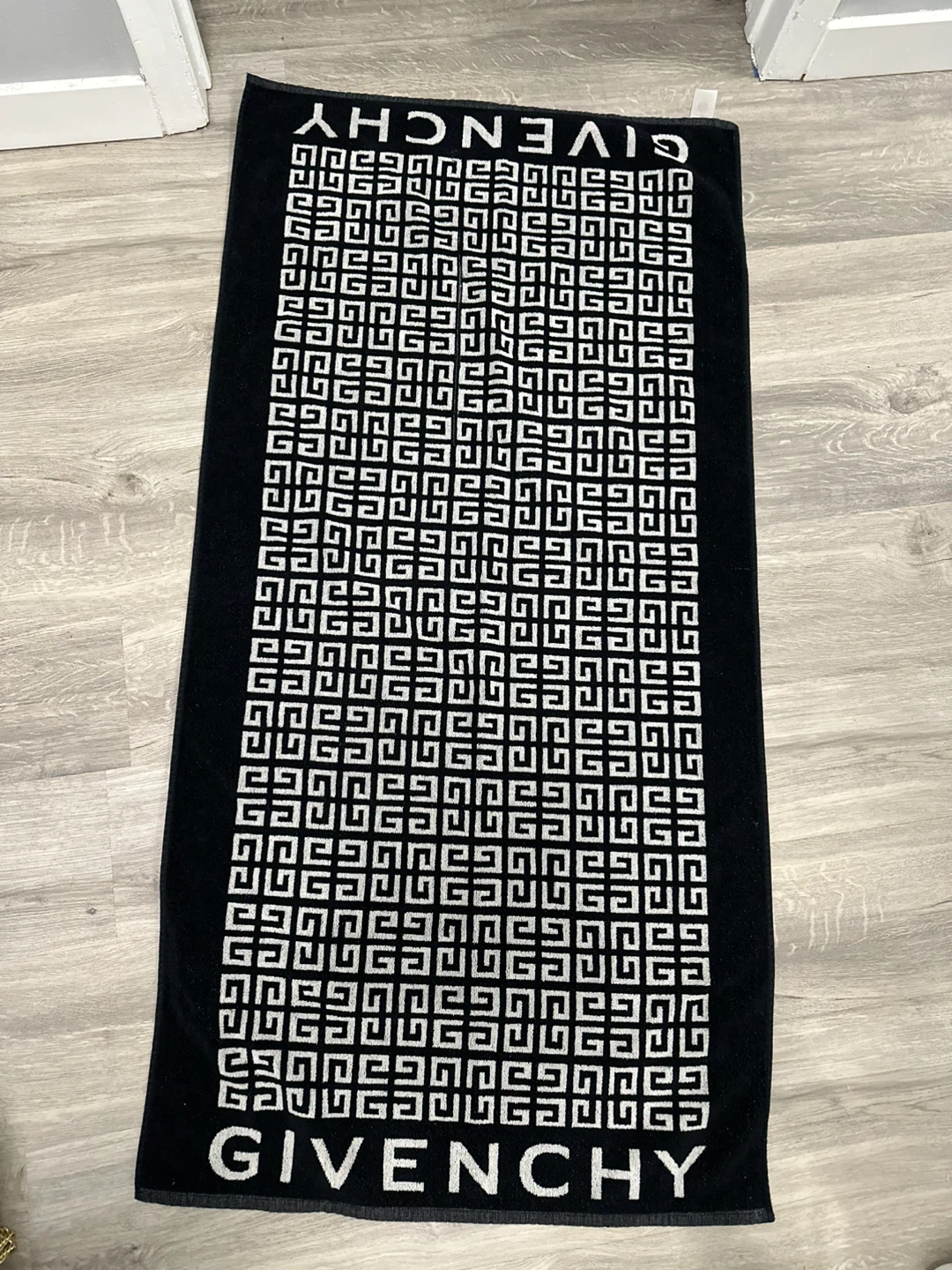 Givenchy Paris Black & White Logo Beach Towel