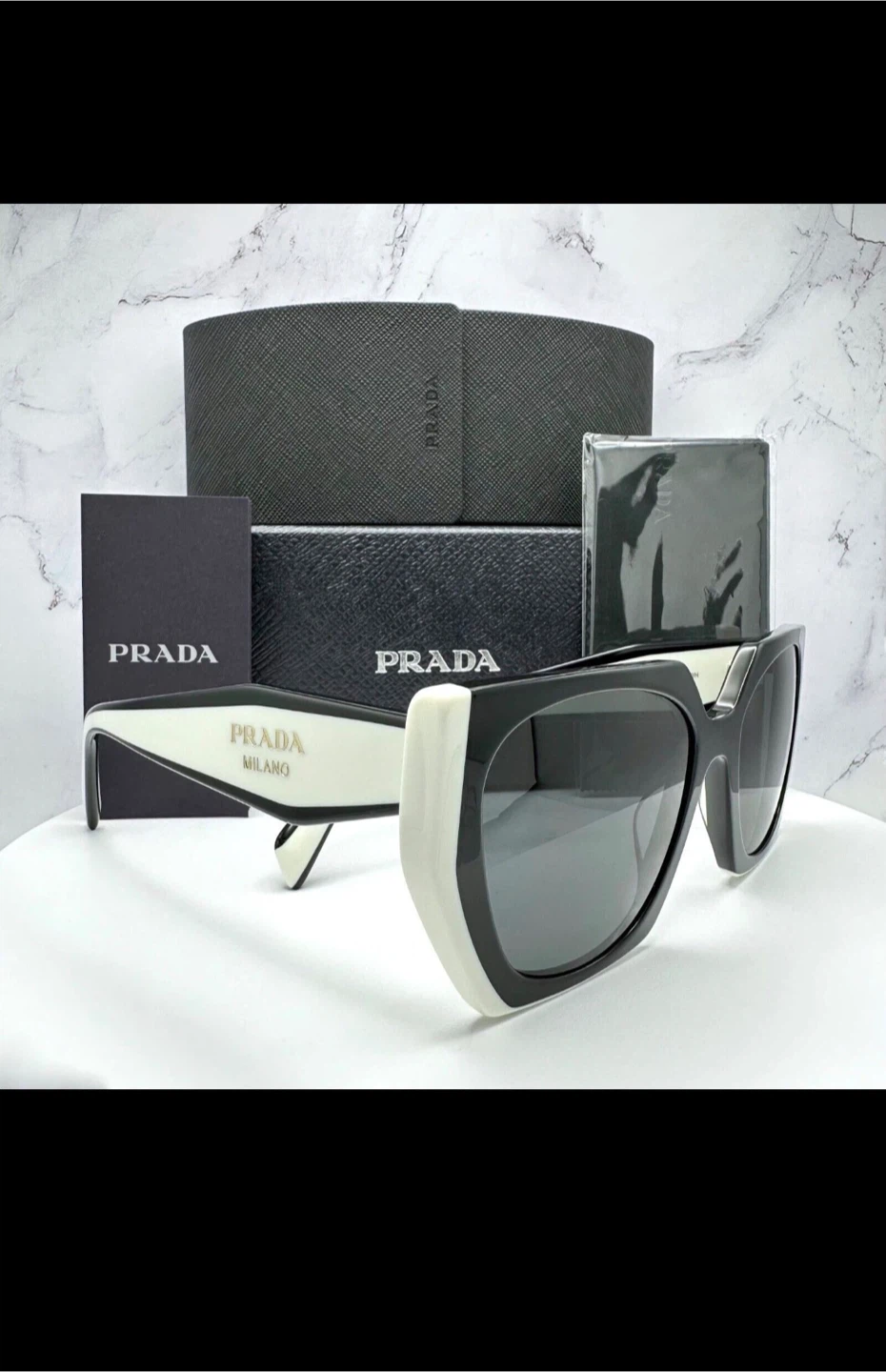 Prada Black and White SPR 15W Women Sunglasses - photo 4