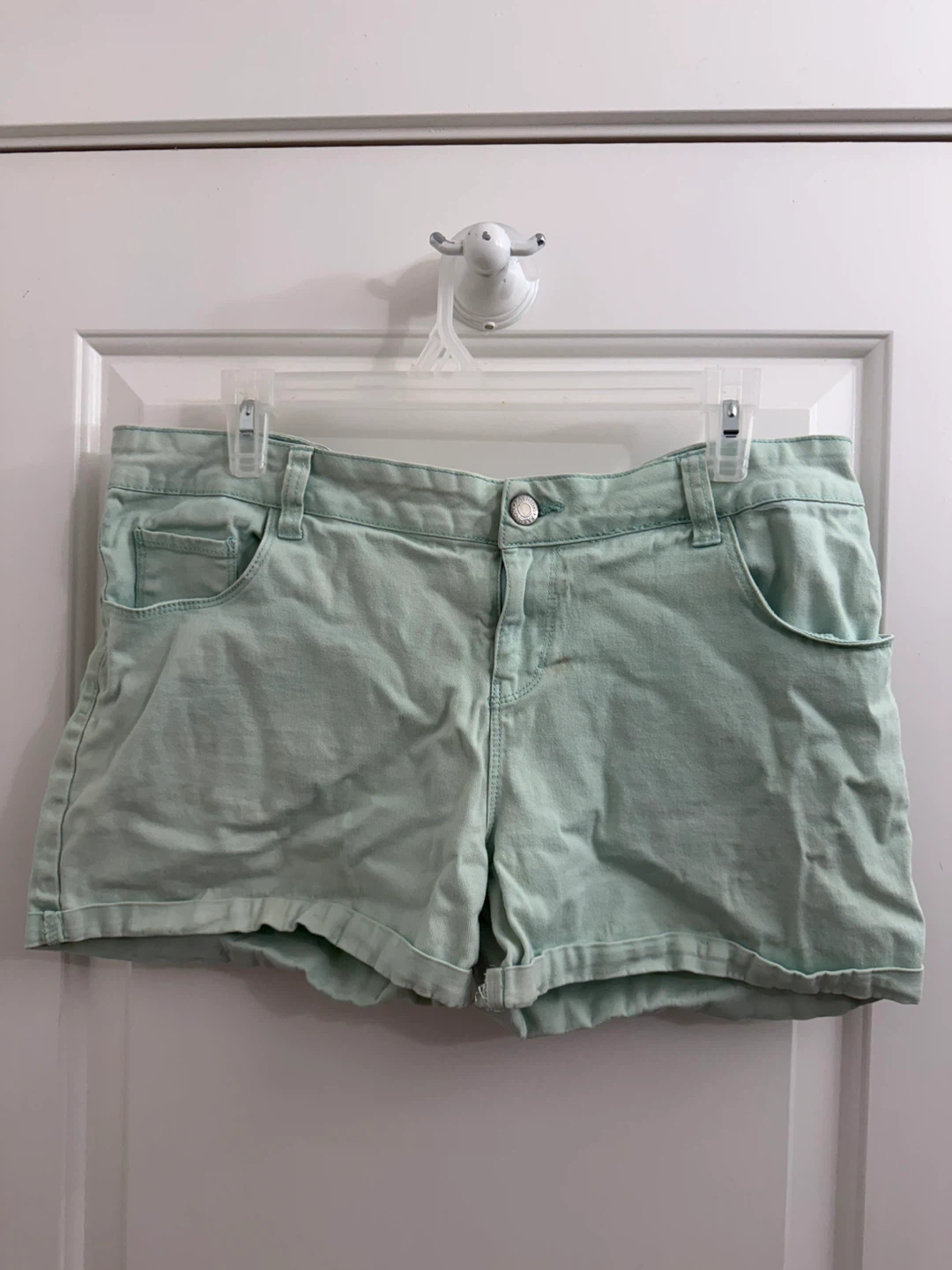 Light Green Denim Shorts