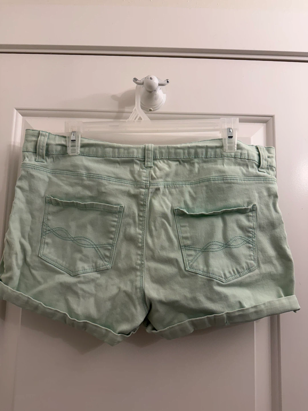Light Green Denim Shorts - photo 2