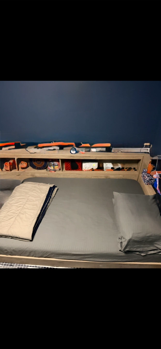 Platform Bed Frame with Storage Headboard - photo 2