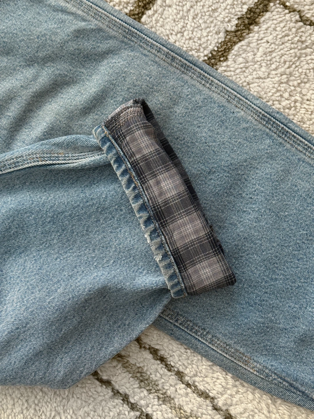 Carhartt B236 DST Flannel Lined Carpenter Jeans 32×30 Light Wash - photo 5