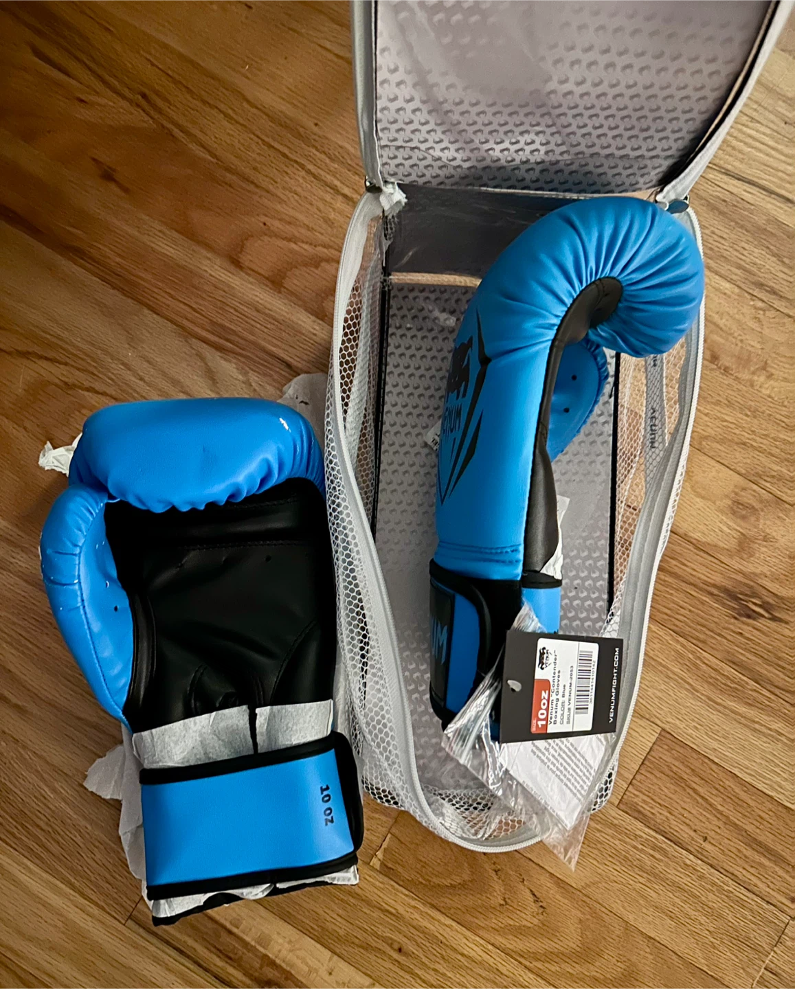Venum Elite Boxing Gloves - Blue - 10oz