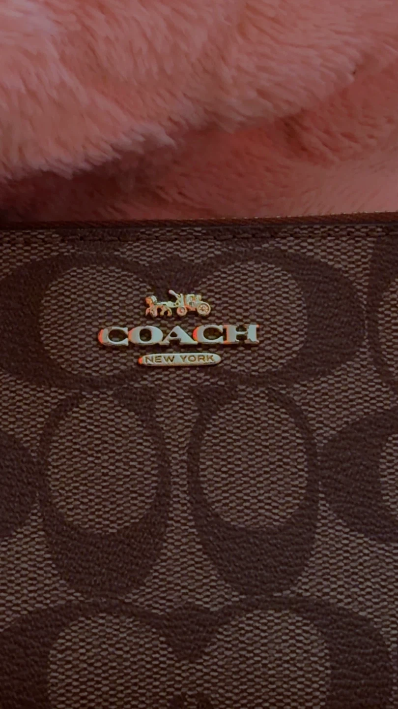 Coach Signature Canvas double zip Wristlet Pouch - photo 5