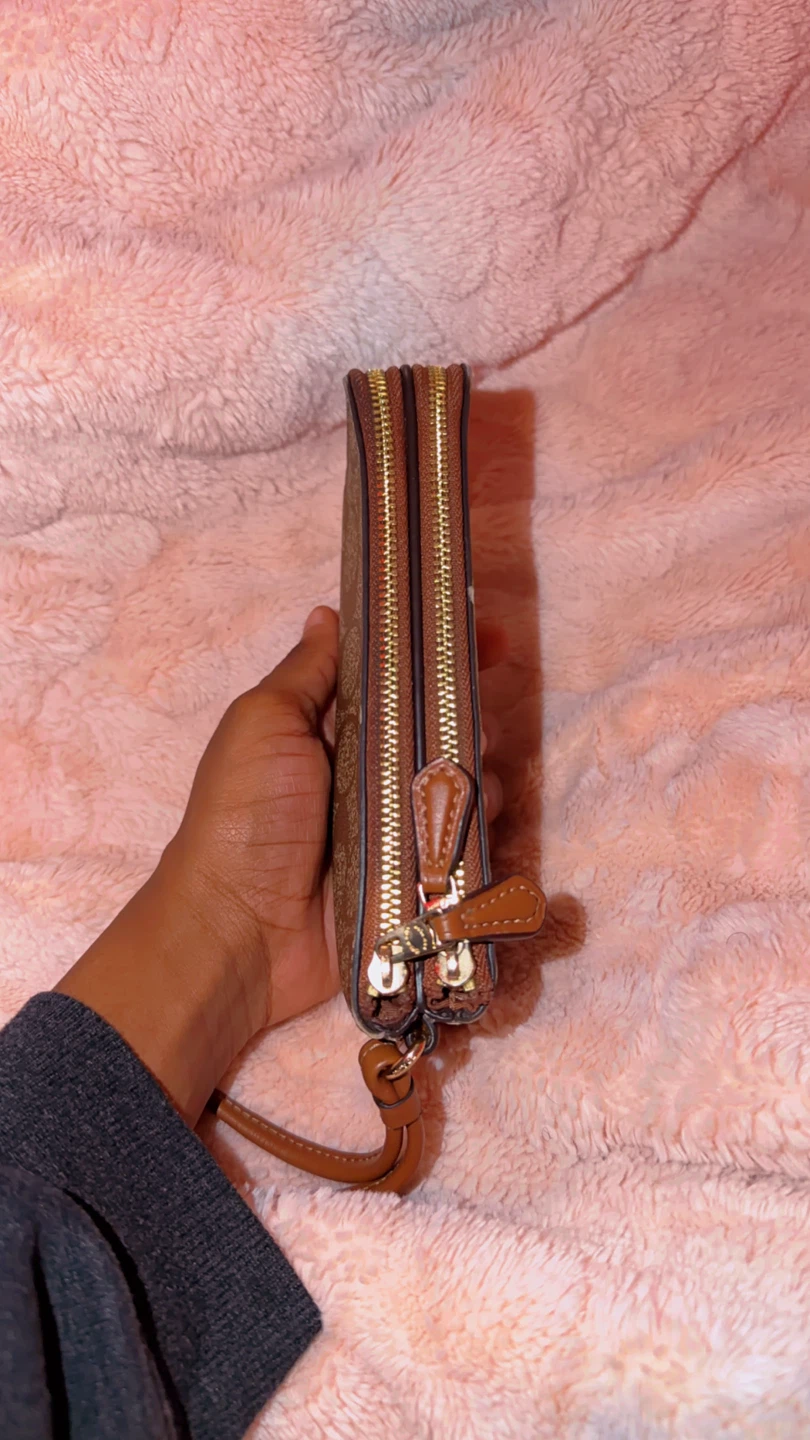 Coach Signature Canvas double zip Wristlet Pouch - photo 4