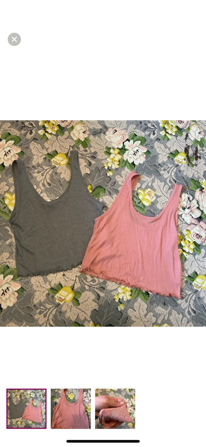 Offline aerie xs Ribbed Tank Tops - Pink & Grey
