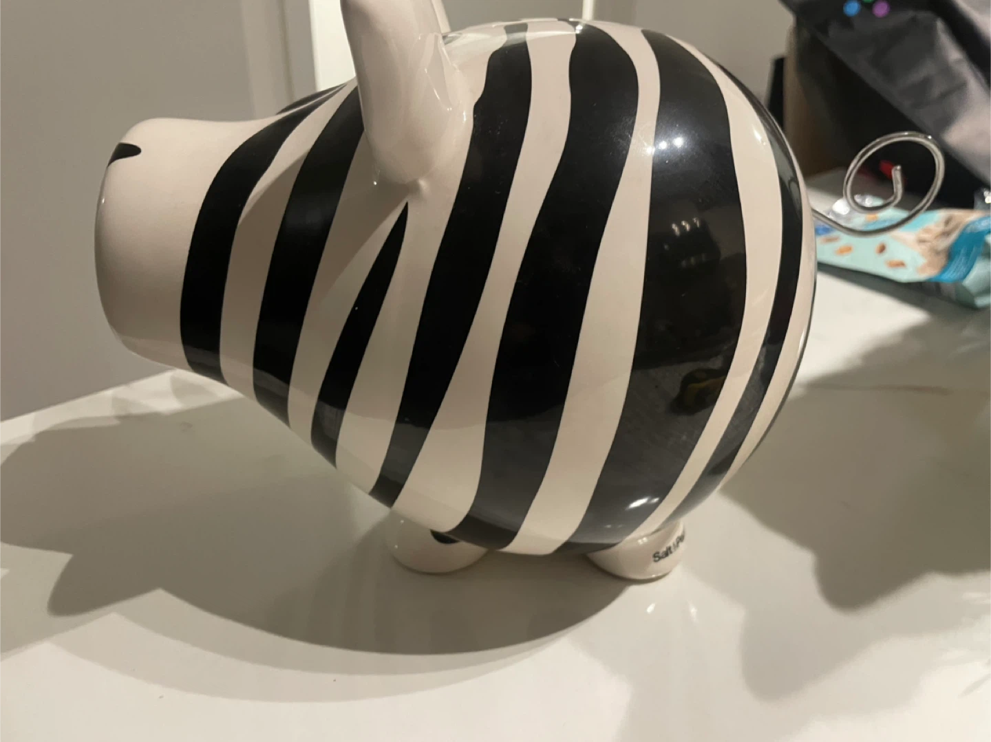 Salt & Pepper Zebra Piggy Bank - photo 2