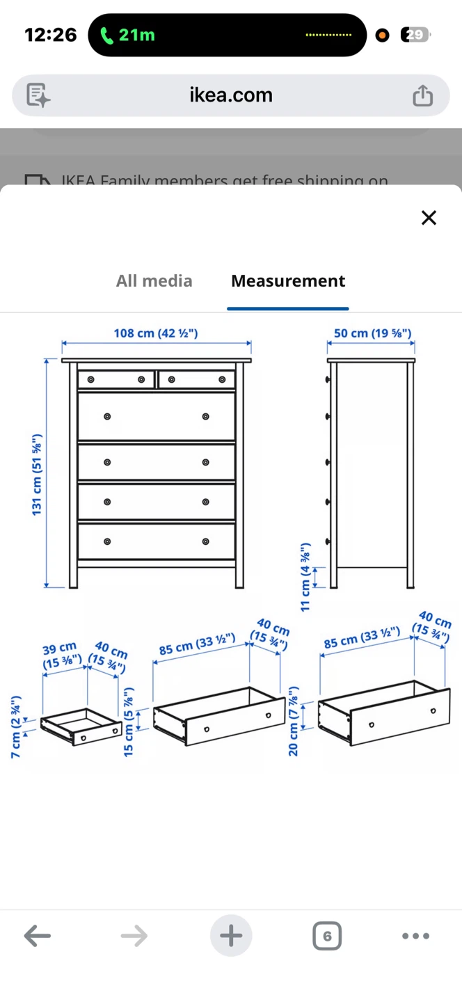 IKEA HEMNES 6 Drawer Dresser - photo 3