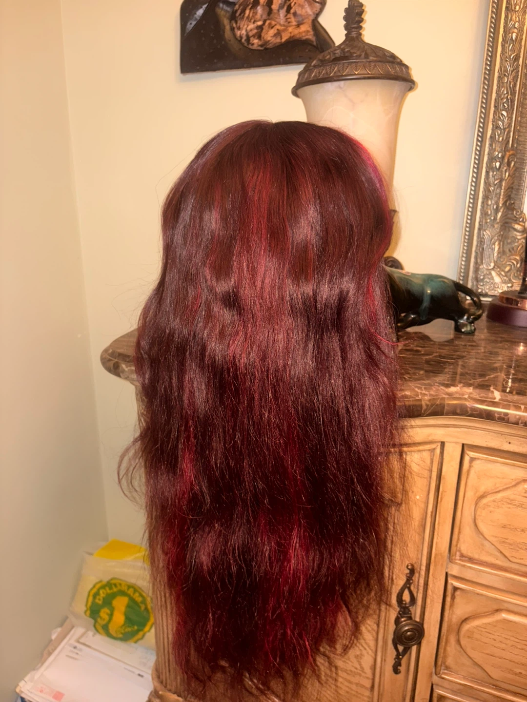 Burgundy Body Wave with red highlights 13×4 HD Lace Frontal Wig - photo 2