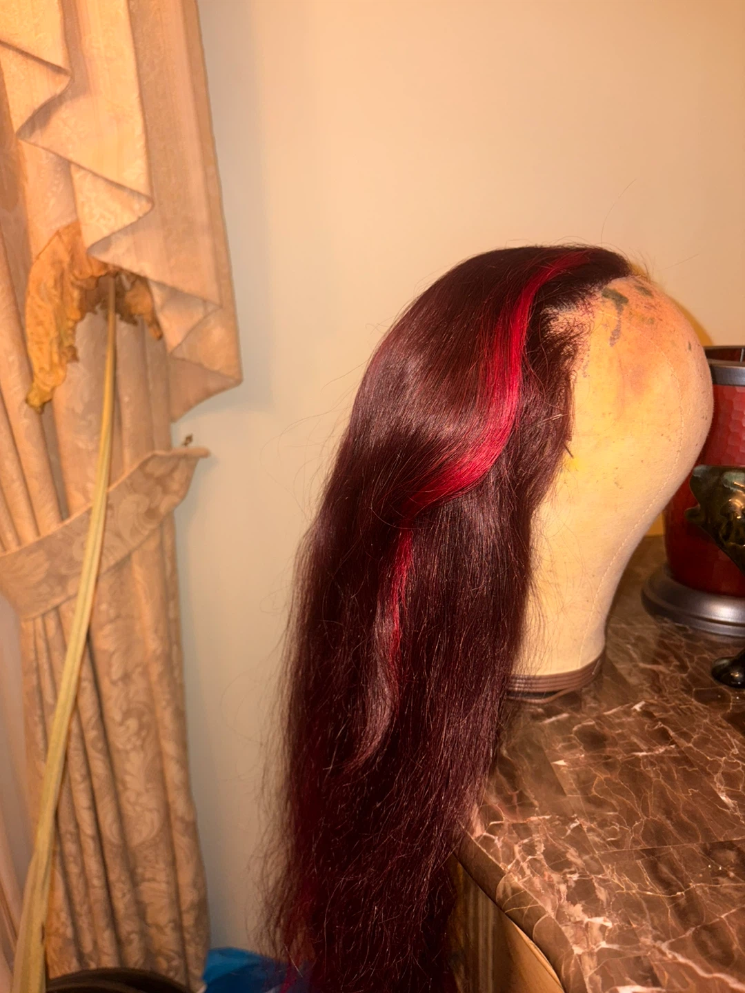 Burgundy Body Wave with red highlights 13×4 HD Lace Frontal Wig - photo 5