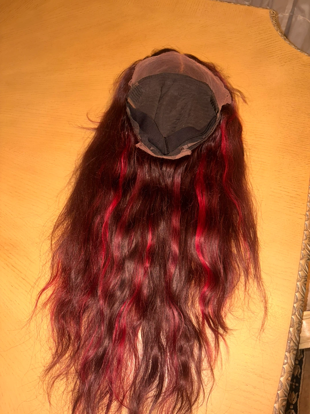 Burgundy Body Wave with red highlights 13×4 HD Lace Frontal Wig - photo 3