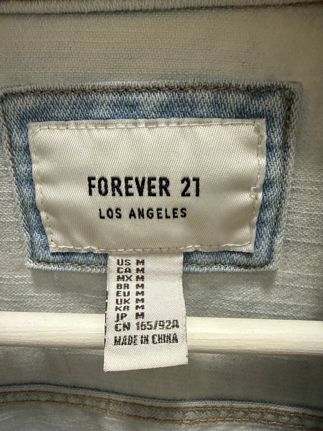 Forever 21 Distressed Light Wash Denim Jacket - Medium - photo 3