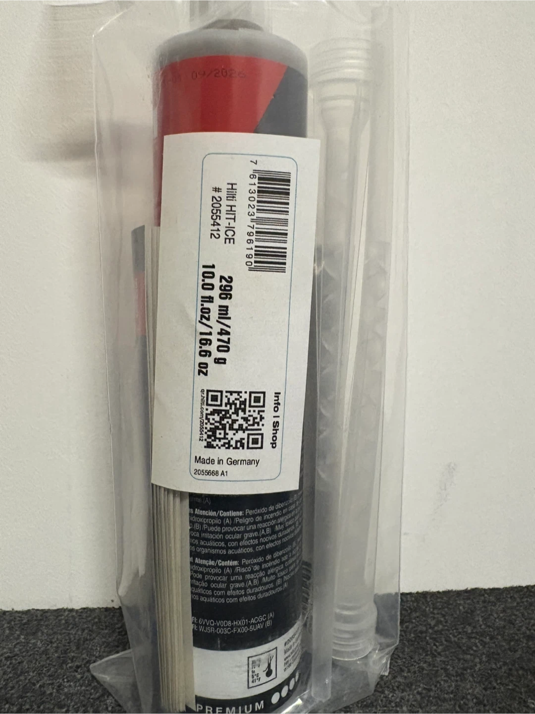 Hilti HIT-ICE Adhesive Anchor 10oz / 300ml - photo 2
