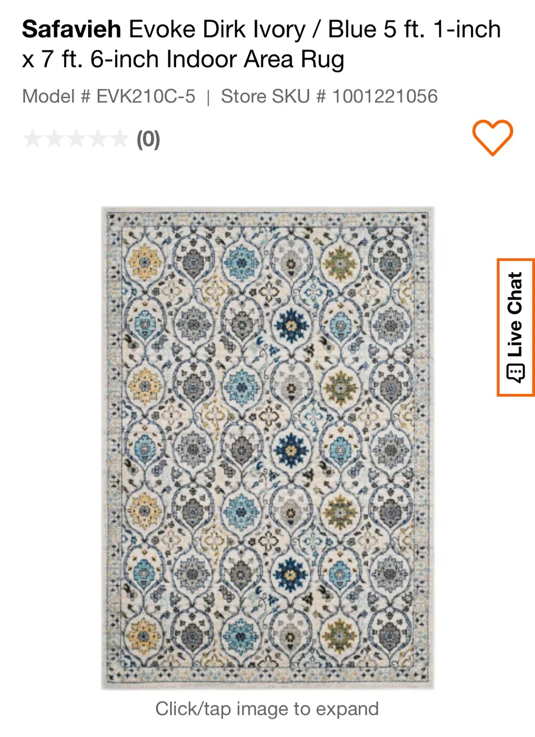 Safavieh Evoke Dirk Ivory/Blue 5 ft. 1-inch x 7 ft. 6-inch rug
