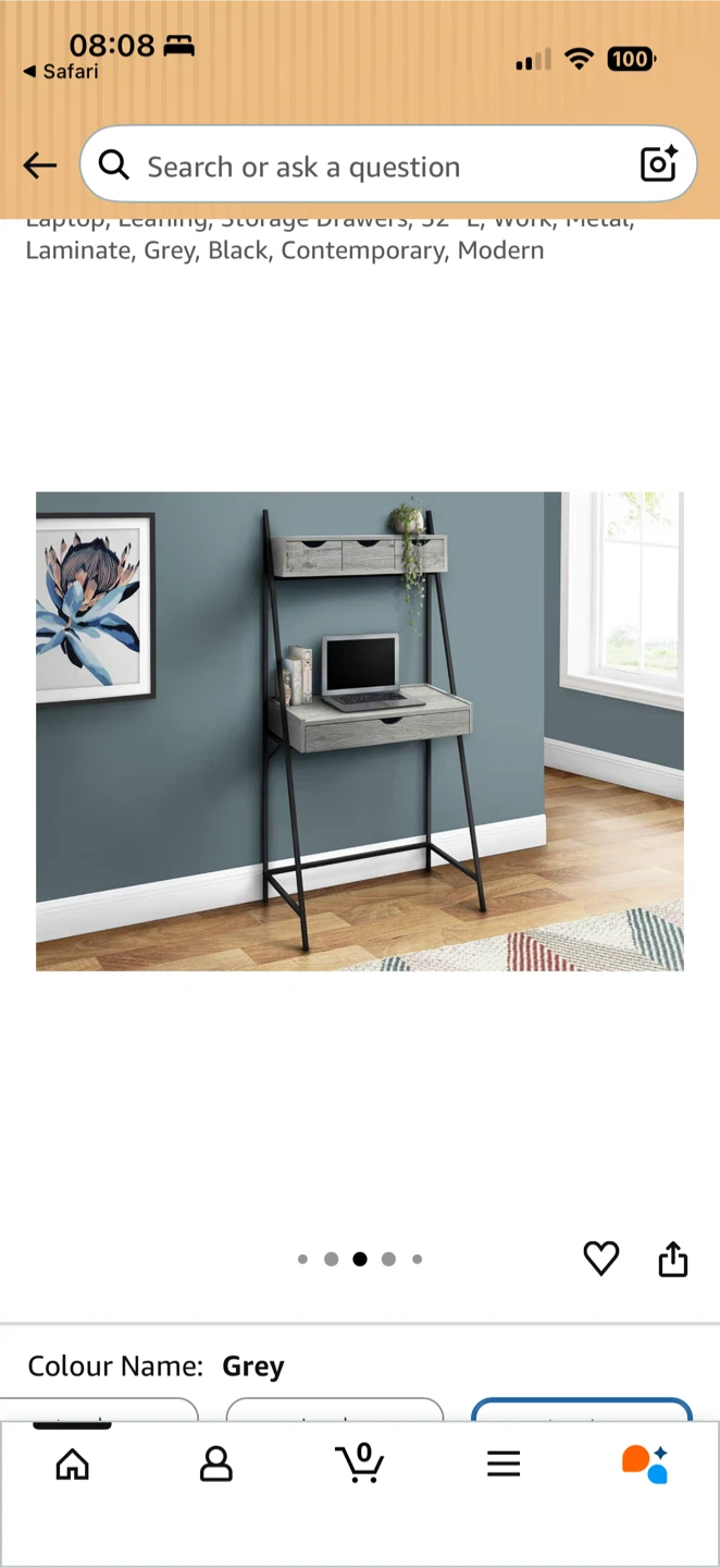 Ladder Desk with Drawers & Chair - photo 2