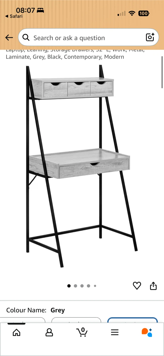Ladder Desk with Drawers & Chair