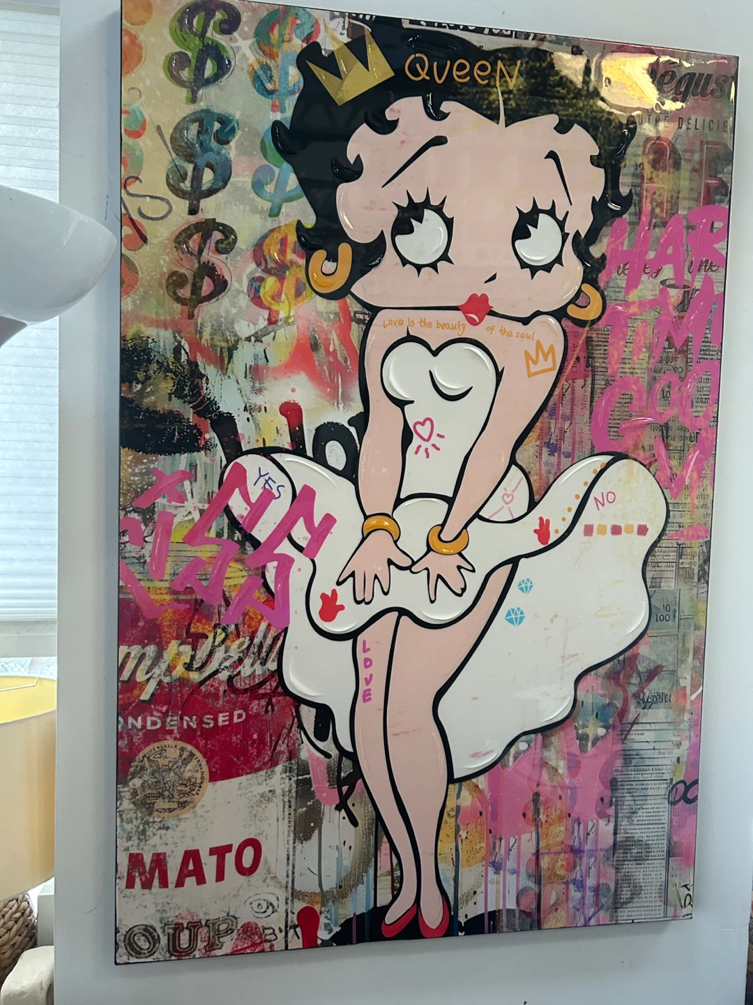 Vintage Betty Boop Marilyn Monroe Art Print (32x48)