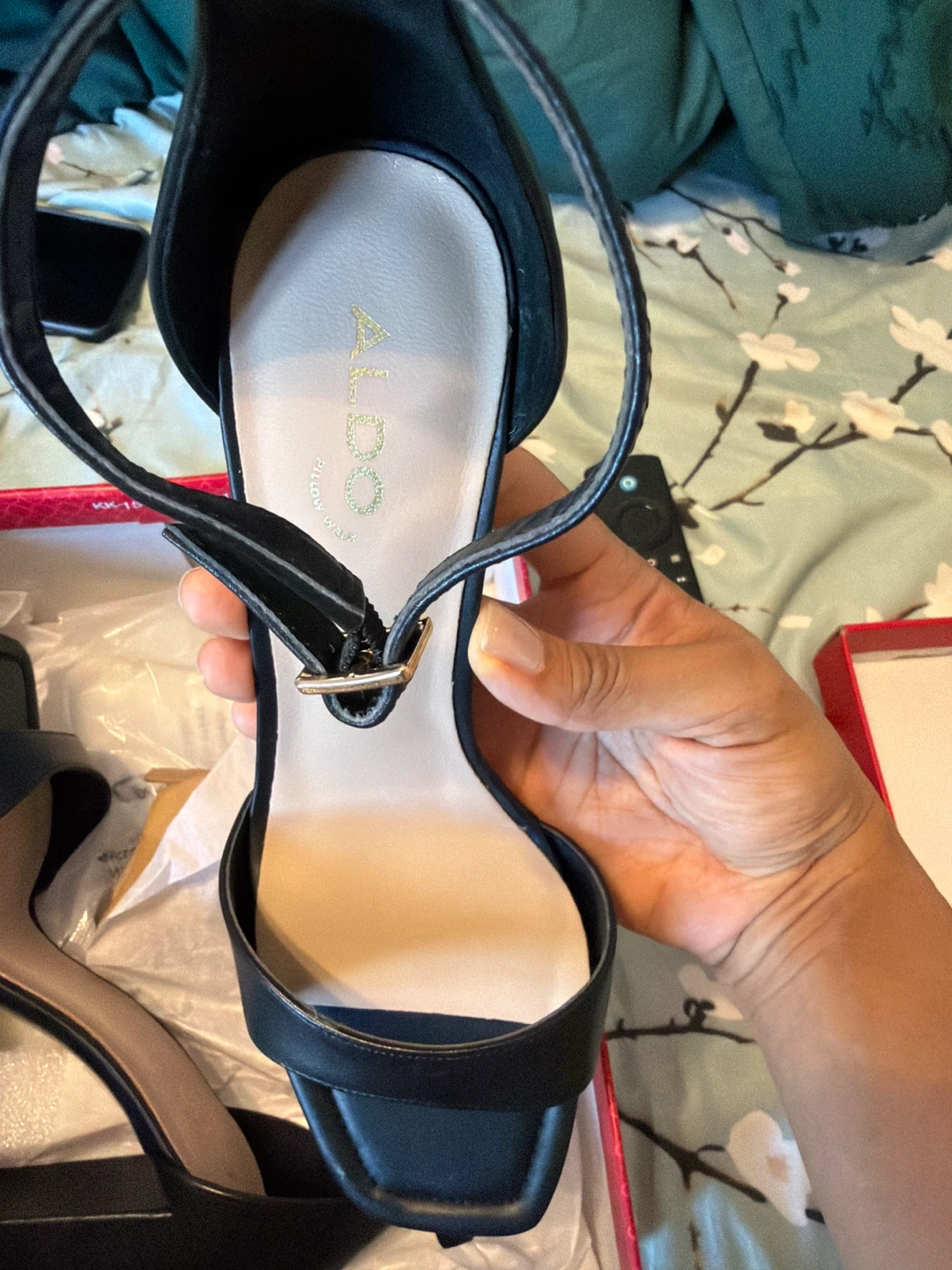 ALDO Black Heeled Sandals Size 8 - photo 3
