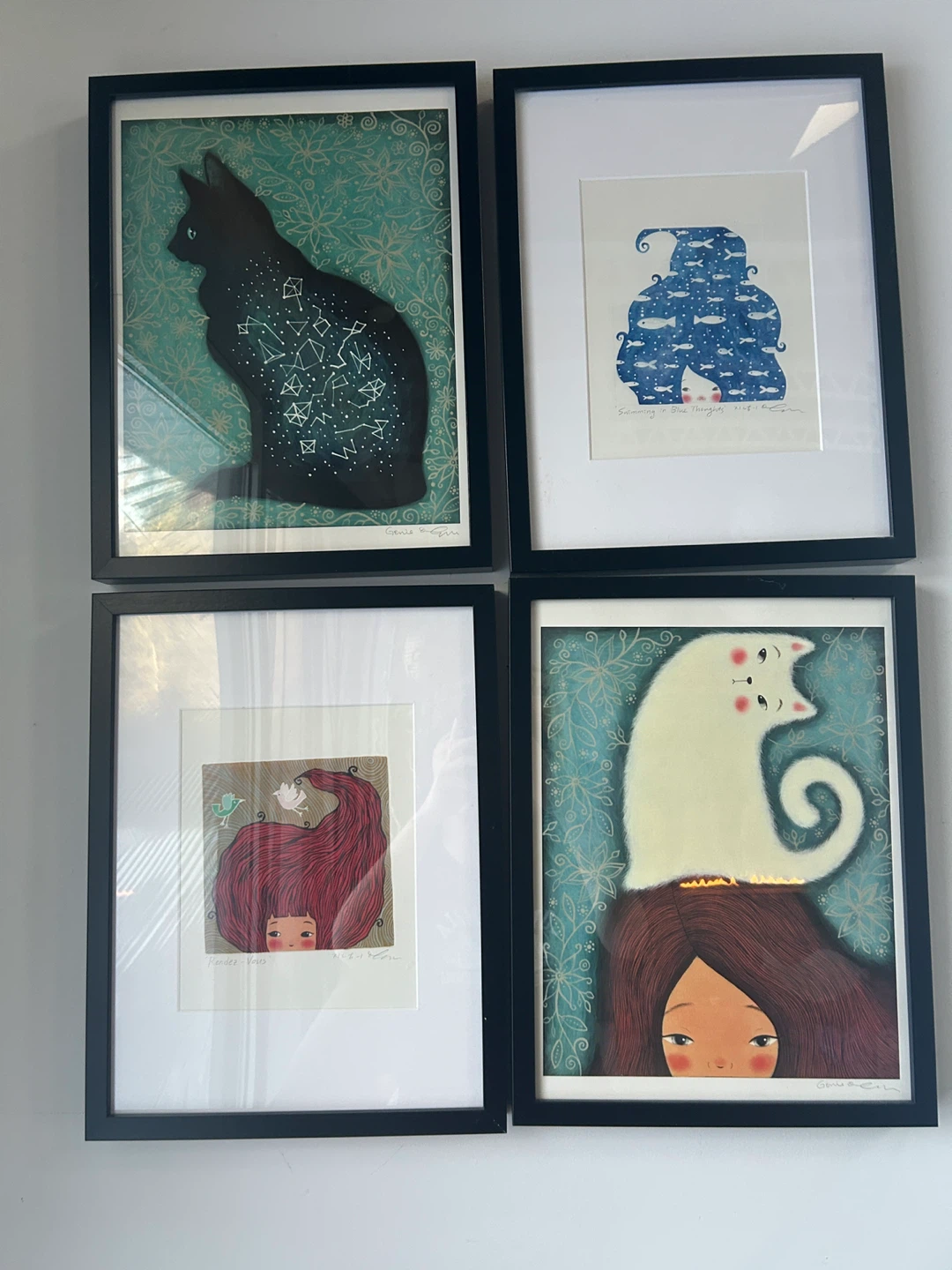 Set of 4 Framed Art Prints (13x17)