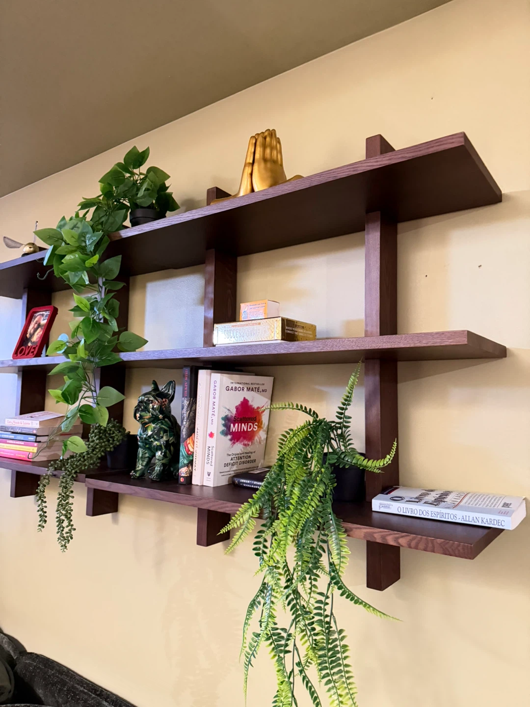 Cozey Modern Dark Wood Wall Shelf (2 units) - photo 2